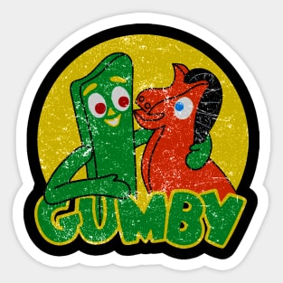 90s Distressed Gumby Sticker